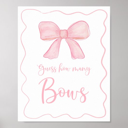 Poster Pink Bow Devine Combien De Jeu D'Anniversaire (Devant)