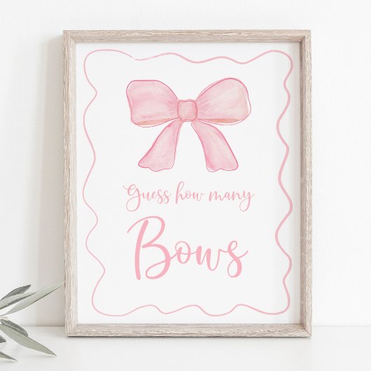 Poster Pink Bow Devine Combien De Jeu D'Anniversaire