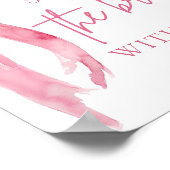 Poster Pink Bow Douchons la mariée avec un signe d'amour (Coin)