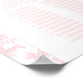 Poster Pink Bow Floral Baby Girl Nom Race Shower Jeu (Coin)