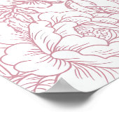 Poster Pink Bow Floral Chinoiserie Baptism Welcome Sign (Coin)