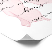 Poster Pink Bow Girl Baby shower Devine combien d'arcs (Coin)