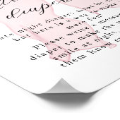 Poster Pink Bow Girl Baby shower Late Night Diapers (Coin)