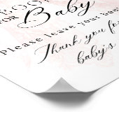 Poster Pink Bow Girl Modern Baby Shower Book Request (Coin)