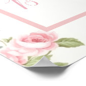 Poster Pink Bow Girl Preppy Baby shower Sud (Coin)