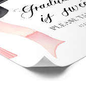 Poster Pink Bow Gradation Casquette Graduation est Sweet  (Coin)