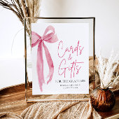 Poster Pink Bow Graduate Party Cartes et cadeaux