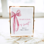 Poster Pink Bow Graduation is Sweet Please Take A Treat