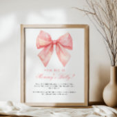 Poster Pink Bow How Big is Mommy's Belly Baby shower Jeu
