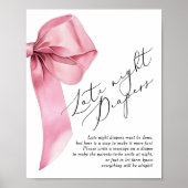 Poster Pink Bow Late nuit couches Baby shower jeu (Devant)