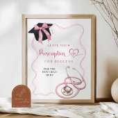 Poster Pink Bow Nurse Graduation Signe d'ordonnance