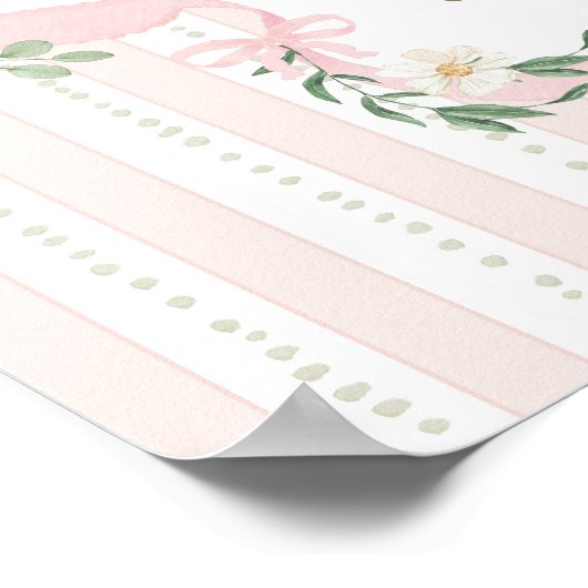 Poster Pink Bow One Silly Goose 1st Birthday Welcome (Coin)