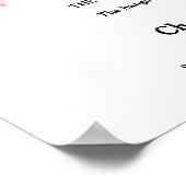 Poster Pink Bow Open Bar Mariage Boissons Bar Signer (Coin)