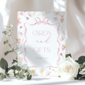 Poster Pink Bow ribbon Wildflower Cards and gifts