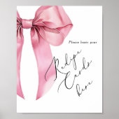 Poster Pink Bow script laisser votre carte de recette ici (Devant)