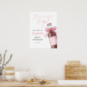 Poster Pink Bow Soda Bottle Baby Shower Welcome Sign (Cuisine)