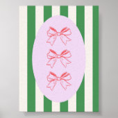 Poster Pink Bow sur Green Strike Motif Wall Art Imprimer (Devant)