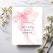 Poster Pink Bow Welcome to Baby Shower