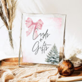 Poster Pink Bow Winter Snowflake BabyShower Cards & Gifts