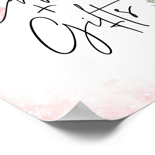 Poster Pink Bow Winter Snowflake BabyShower Cards & Gifts (Coin)