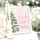 Poster Pink Bows Arbre de Noël Traditions familiales Jeu