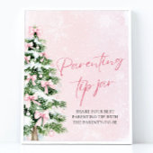 Poster Pink Bows Christmas Tree Parenting Astuce Jeu Jar