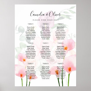 Poster Pink Calla Lily SEAAT GRAPHIQUE 9 Table Planche