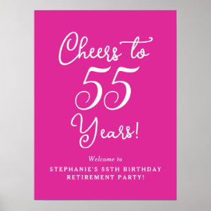 Poster Pink Cheers à la retraite de 55 ans