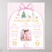 Poster Pink Christmas Nutcracker Birthday Milestone Photo (Devant)