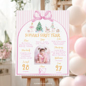 Poster Pink Christmas Nutcracker Birthday Milestone Photo