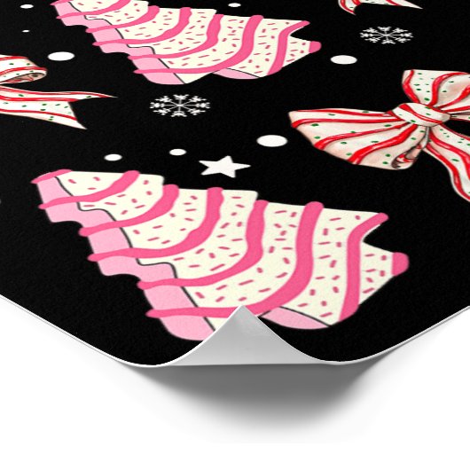 Poster Pink Christmas Tree Cake tendance Coquette Bow Chr (Coin)