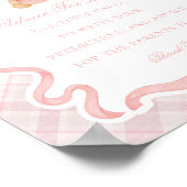 Poster Pink Coquette Bow Bear Shower Advice for Baby (Coin)