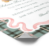 Poster Pink Coquette Bow Bear Shower Advice for Baby (Coin)