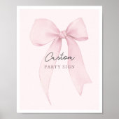 Poster Pink Coquette Bow Panneau personnalisé (Devant)