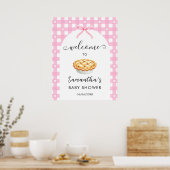 Poster Pink Coquette Pie Baby Shower Welcome (Cuisine)