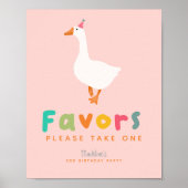 Poster Pink Cute Two Silly Goose 2nd Birthday Favors (Devant)