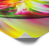 Poster Pink Dahlia Énergies Fleur Art Abstrait (Coin)