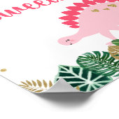 Poster Pink Dinosaur Sweetivores Birthday Food Table Sign (Coin)