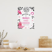 Poster Pink Disco First Rodeo Girl 1er anniversaire Bienv (Cuisine)
