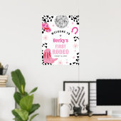 Poster Pink Disco First Rodeo Girl 1er anniversaire Bienv (Bureau à domicile)