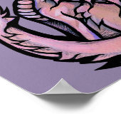 Poster Pink Dragon Art dragons mignons design geek fille (Coin)