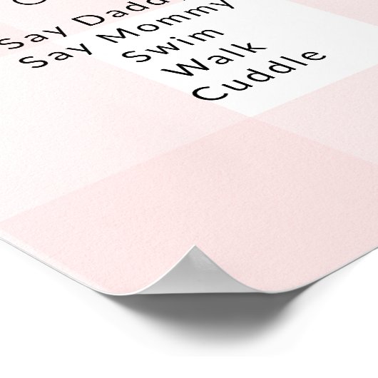 Poster Pink En vichy Premier anniversaire jalon Calendrie (Coin)