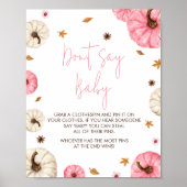 Poster Pink Fall Little Citrouille Ne dites pas Baby (Devant)