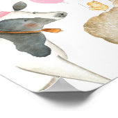 Poster Pink Farm Barnyard Floral Anniversaire Bienvenue (Coin)