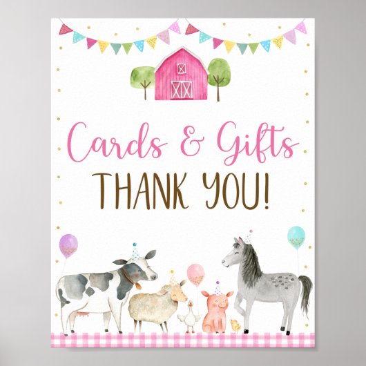 Poster Pink Farm Cartes & Cadeaux Signal d'anniversaire (Devant)