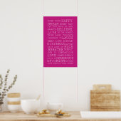 Poster Pink Find Your Happy Inspirational Quotes (Cuisine)