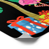 Poster Pink Flamingo Christmas Palm Tree Tropical Xmas Fu (Coin)