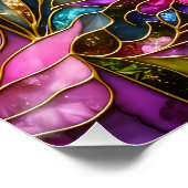 Poster Pink Flamingo Stained Glass Mosaic (Coin)