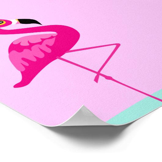Poster Pink flamingo tropical (Coin)