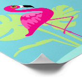 Poster Pink flamingo tropical (Coin)